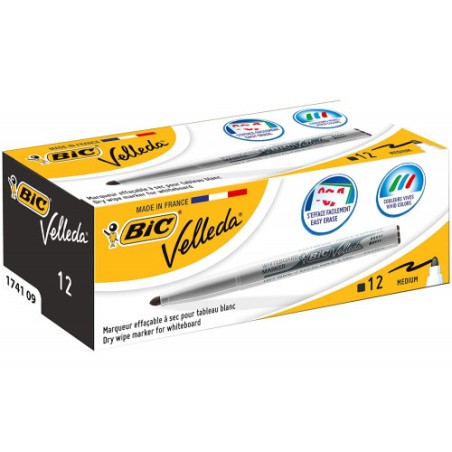 1471-MARCADOR PARA PIZARRA BLANCA 1741 TINTA A BASE DE ACETONA TRAZO 1,4MM. NEGRO VELLEDA 9581711