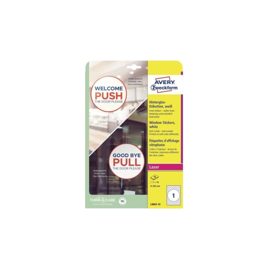 14777-ADHESIVOS DE PAPEL PARA VENTANAS 200 MM 10 HOJAS POR PAQUETE. AVERY L9003-10 14777-ADHESIVOS DE PAPEL PARA VENTANAS 200 MM 10 HOJAS POR PAQUETE. AVERY L9003-10