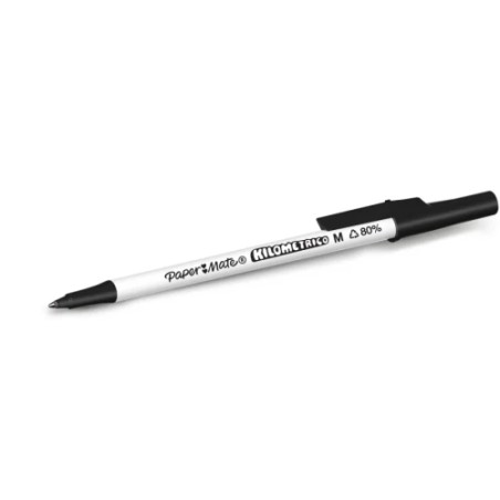 14821-CAJA 50 BOLIGRAFOS PAPER MATE KILOMETRICO PUNTA MEDIANA (1,0MM) TINTA NEGRA 80% PLASTICO RECICLADO PAPER MATE 2187