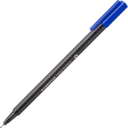 14863-CAJA DE 10 ROTULADORES TRIPLUS FINELINER 334 ECO EDITION AZUL STAEDTLER 334 R-3