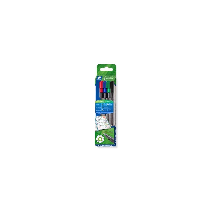 14866-ESTUCHE ROTULADOR TRIPLUS FINELINER 334 ECO EDITION. 4 UNIDADES COLORES SURTIDOS STAEDTLER 334 RC4 14866-ESTUCHE ROTULADOR TRIPLUS FINELINER 334 ECO EDITION. 4 UNIDADES COLORES SURTIDOS STAEDTLER 334 RC4