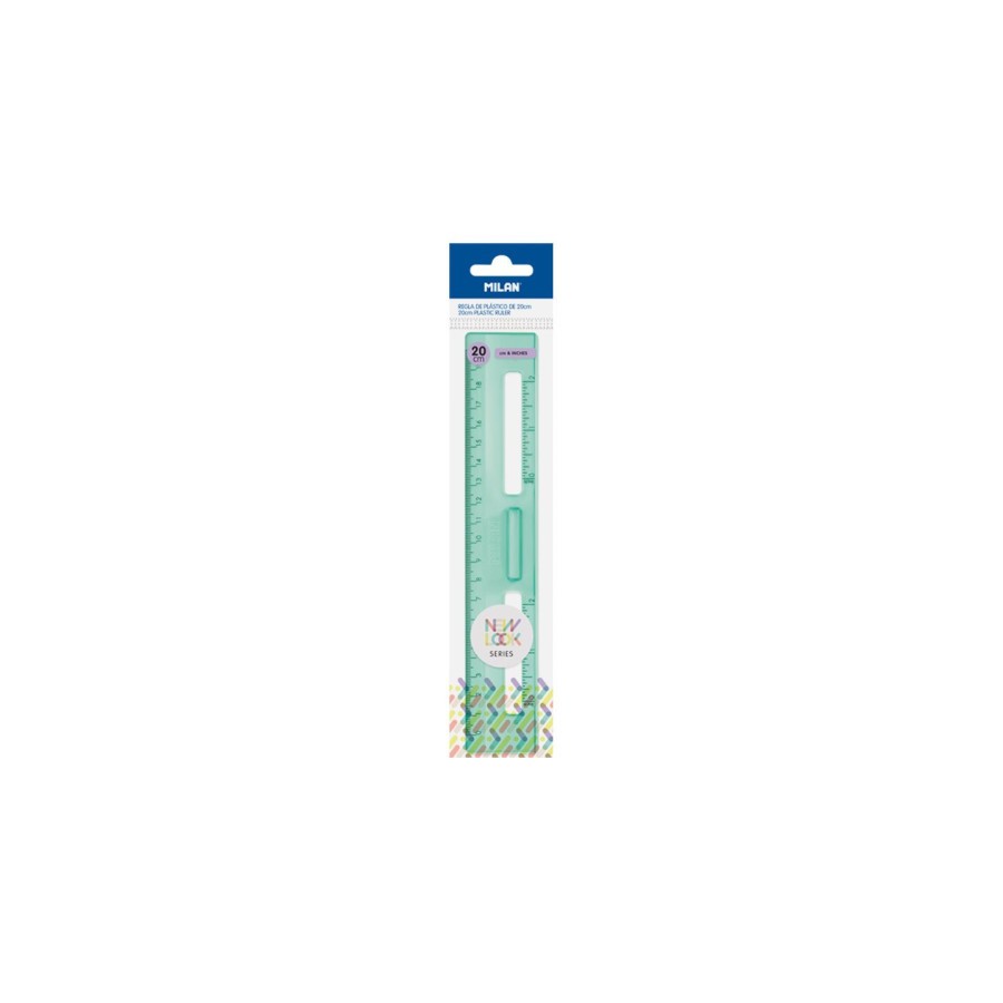 14882-REGLA 20 CM TRANSPARENTE SERIE NEW LOOK, VERDE MILAN 357801NL 14882-REGLA 20 CM TRANSPARENTE SERIE NEW LOOK, VERDE MILAN 357801NL
