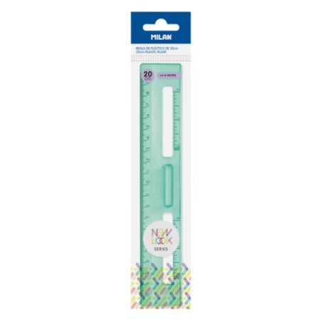 14882-REGLA 20 CM TRANSPARENTE SERIE NEW LOOK, VERDE MILAN 357801NL