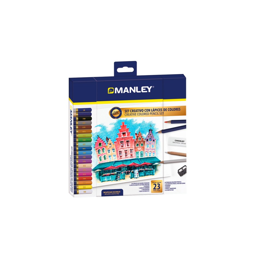 14886-SET CREATIVO LAPICES DE COLORES 23 UDS MANLEY MLA00023 14886-SET CREATIVO LAPICES DE COLORES 23 UDS MANLEY MLA00023