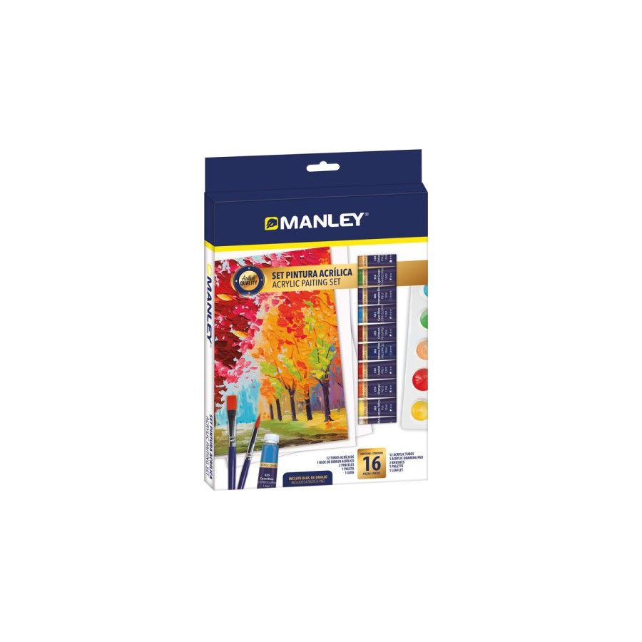 14893-SET PINTURA ACRILICA 16 PZAS MANLEY MDV00100 14893-SET PINTURA ACRILICA 16 PZAS MANLEY MDV00100