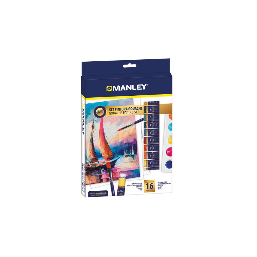 14894-SET PINTURA GOUACHE 16 PZAS MANLEY MGH00100 14894-SET PINTURA GOUACHE 16 PZAS MANLEY MGH00100