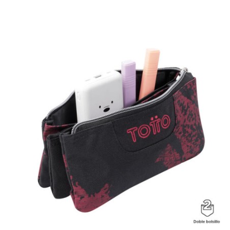 14896-ESTUCHE ESCOLAR TRES COMPARTIMENTOS TIZA ROJA - TABLERO TOTTO AC52ECO012-2310Z-5C5