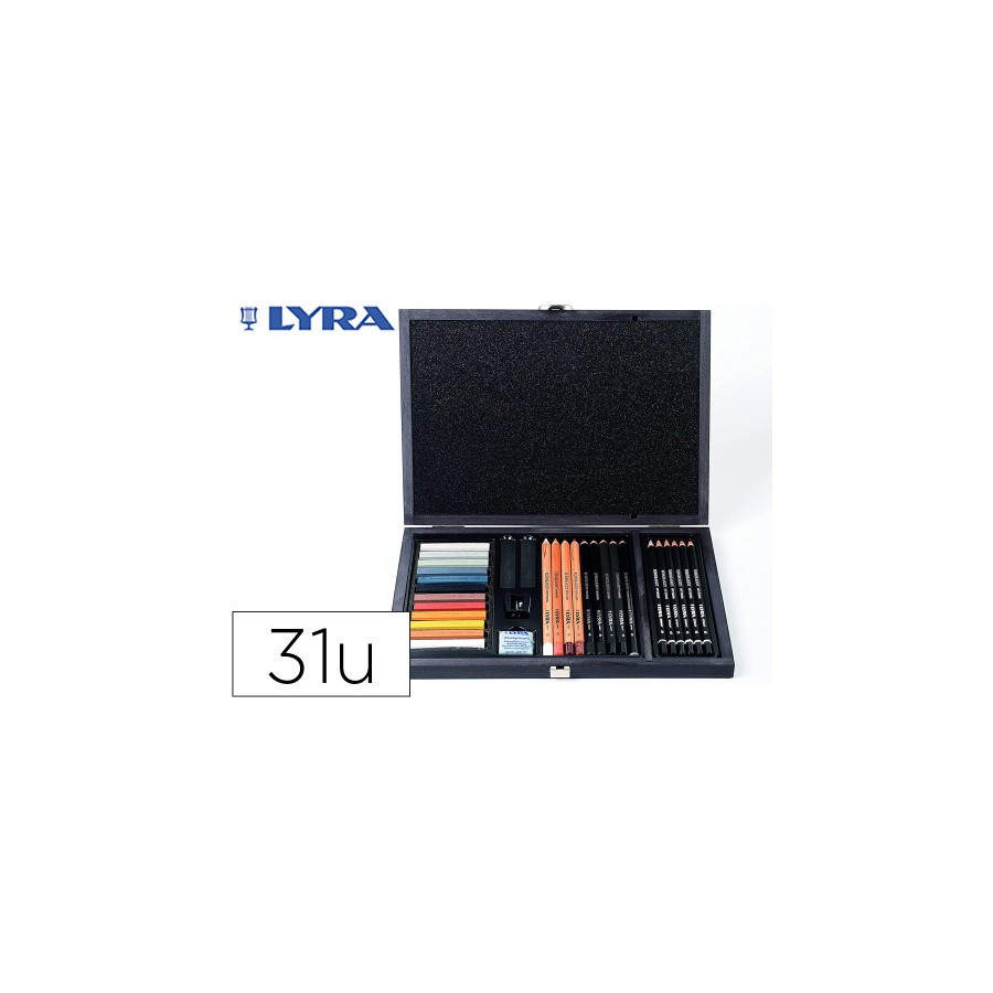14917-SET DIBUJO CAJA DE MADERA 31 UDS. LYRA L2054002 14917-SET DIBUJO CAJA DE MADERA 31 UDS. LYRA L2054002