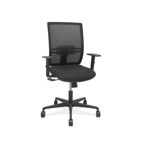 14942-SILLA YUNQUERA SINCRO MALLA NEGRA BALI NEGRO BRAZO REGULABLE. PIQUERAS Y CRESPO 400SM840B840B10B68R65