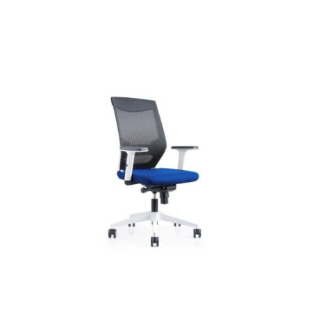 14948-SILLA DE OFICINA TAPIZADO EN TELA SISTEMA DE INCLINACION SINCRO COLOR DEL ASIENTO AZUL Y RESPALDO NEGRO ROCADA 908
