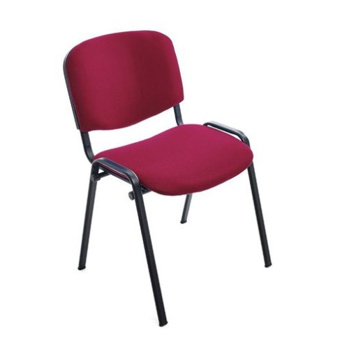 14953-SILLA CONFIDENTE ESTRUCTURA DE TUBO METALICO RESPALDO Y ASIENTO TAPIZADOS COLOR BURDEOS ROCADA 965/2