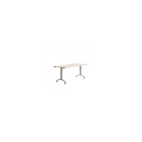 14961-MESA CON TABLERO ABATIBLE 120X60CM COLOR GRIS ALUMINIO/HAYA  ROCADA 2000FD01