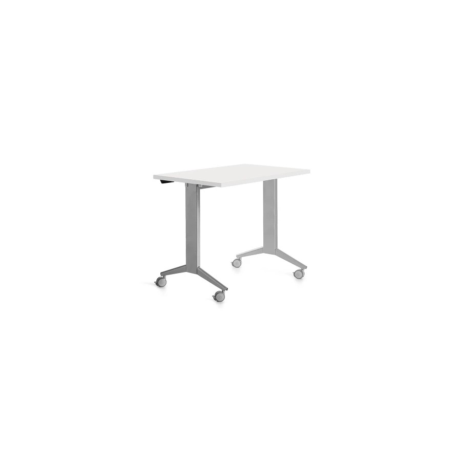14963-MESA MESA CON TABLERO ABATIBLE 120X60CM COLOR GRIS ALUMINIO/BLANCO ROCADA 2000FD04