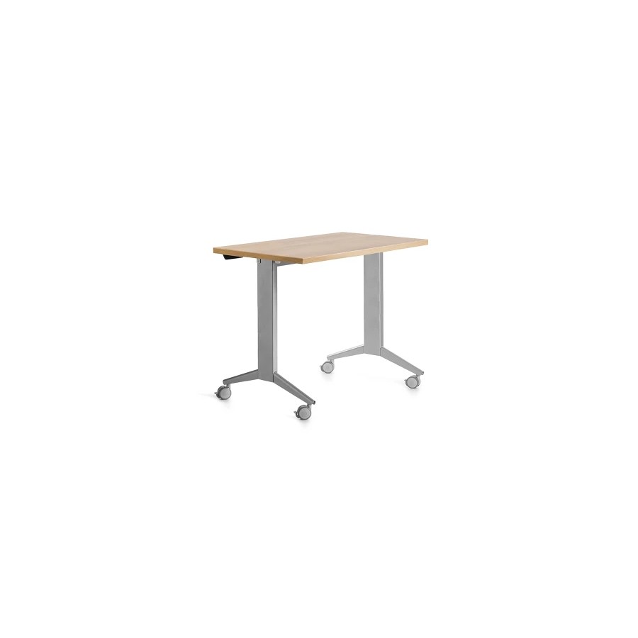 14965-MESA MESA CON TABLERO ABATIBLE 120X60CM COLOR GRIS ALUMINIO/ROBLE ROCADA 2000FD08