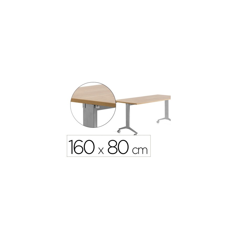 14976-MESA CON TABLERO ABATIBLE 160X80CM COLOR GRIS ALUMINIO/ROBLE ROCADA 2002FD08 14976-MESA CON TABLERO ABATIBLE 160X80CM COLOR GRIS ALUMINIO/ROBLE ROCADA 2002FD08