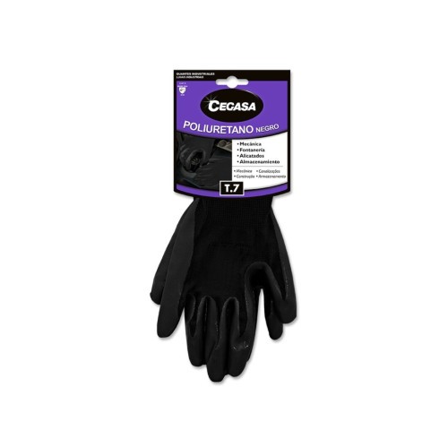 15010-Cegasa 327485 guante de limpieza Poliuretano Negro Unisex Talla unica