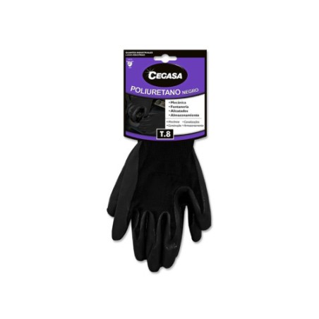 15011-Cegasa 327486 guante de limpieza Poliuretano Negro Unisex M