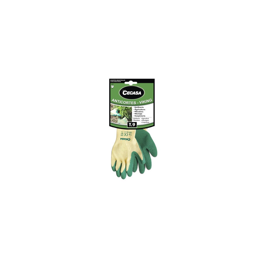 15016-GUANTES DE TRABAJO ANTICORTES VIKING ALGODON/LATEX VERDE T9-GRANDE L CEGASA 100541 15016-GUANTES DE TRABAJO ANTICORTES VIKING ALGODON/LATEX VERDE T9-GRANDE L CEGASA 100541