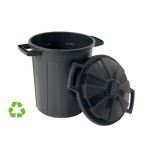 15017-CONTENEDOR SOSTENIBLE DE RECICLAJE CON TAPA 100 LITROS 54X64X68 CM PP NEGRO ARCHIVO 2000 CP1426100 NE