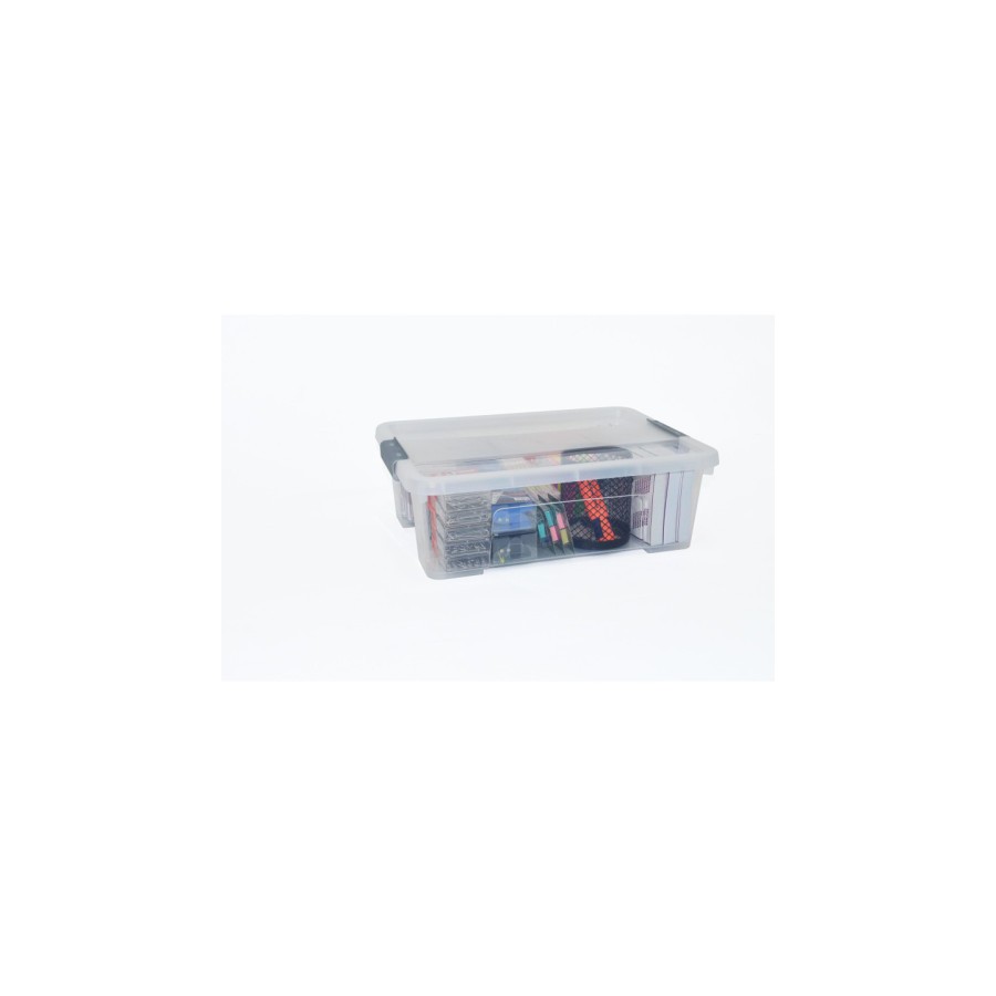 15019-CAJA DE ALMACENAJE CON TAPA 10 LITROS 28X40X13CM PP TRANSPARENTE ARCHIVO 2000 CP1482010 CS TP