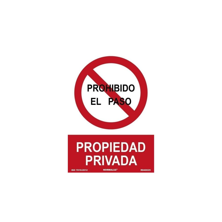 15040-SENAL "PROHIBIDO EL PASO PROPIEDAD PRIVADA" 21X30CM PP ROJO Y BLANCO ARCHIVO 2000 6174-09 RJ 15040-SENAL "PROHIBIDO EL PASO PROPIEDAD PRIVADA" 21X30CM PP ROJO Y BLANCO ARCHIVO 2000 6174-09 RJ