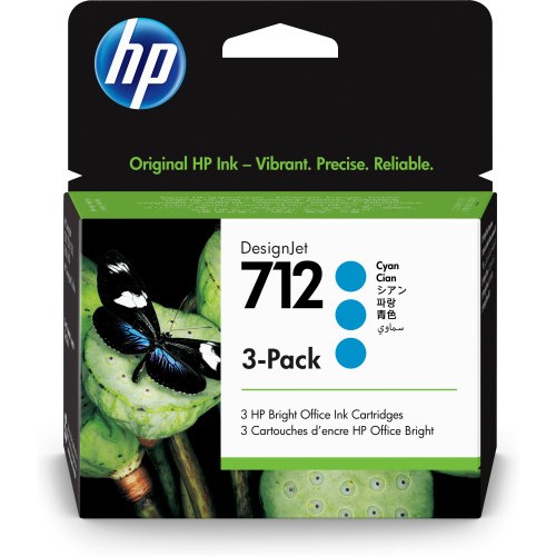 15082-HP Paquete de 3 cartuchos de Tinta DesignJet 712 cian de 29 ml