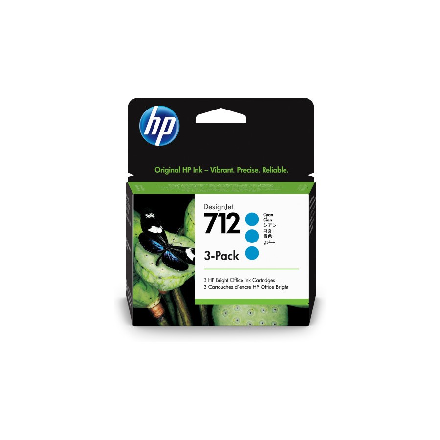 15082-HP Paquete de 3 cartuchos de Tinta DesignJet 712 cian de 29 ml 15082-HP Paquete de 3 cartuchos de Tinta DesignJet 712 cian de 29 ml