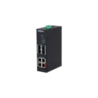 DH HS4408 4ET 96 DAHUA SWITCH4 PUERTOS 10 100 4SFP GIGABIT 96W MANAGED L2 HARDENED POE