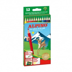 1516-ESTUCHE CARTON 12 UNIDADES LAPICES HEXAGONALES ALTA CALIDAD 3MM. COLORES SURTIDOS ALPINO AL010654