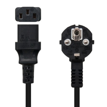 15173-Nanocable Cable Alimentacion CPU, CEE7/M-C13/H, Negro, 2 m