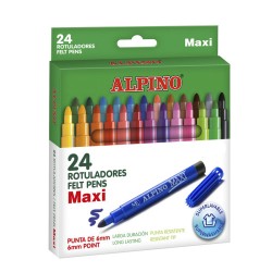 1522-ESTUCHE 24 UNIDADES ROTULADORES PUNTA GRUESA COLORES SURTIDOS ALPINO AR000007N