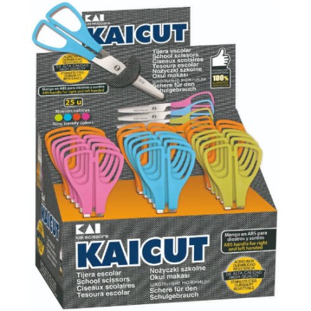 1527-EXPOSITOR DE 25 UNIDADES TIJERAS ESCOLARES KAICUT 13 CM. ALPINO PT0014