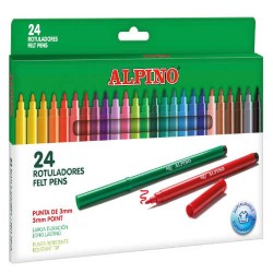 1531-ESTUCHE 24 UNIDADES ROTULADORES PUNTA FINA COLORES SURTIDOS ALPINO AR001003N