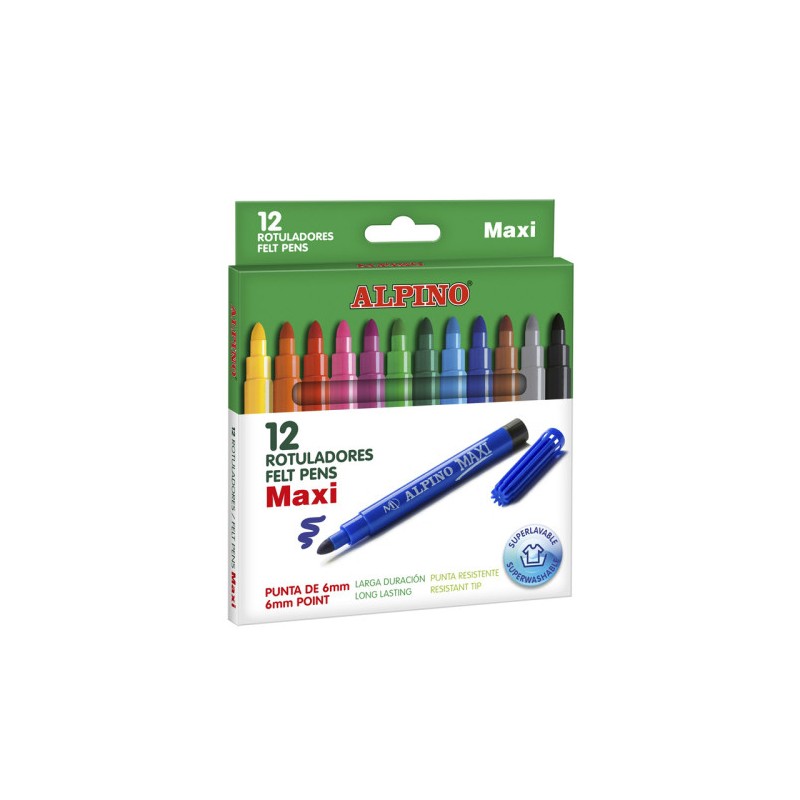 1532-ESTUCHE 12 UNIDADES ROTULADORES PUNTA GRUESA COLORES SURTIDOS ALPINO AR000006N 1532-ESTUCHE 12 UNIDADES ROTULADORES PUNTA GRUESA COLORES SURTIDOS ALPINO AR000006N