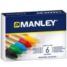 1537-ESTUCHE DE 6 UNIDADES CERAS BLANDAS COLORES SURTIDOS MANLEY MNC00022