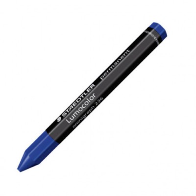 LAPIZ CERA PERMANENTE LUMOCOLOR OMNIGRAPH 12MM AZUL STAEDTLER 236 3