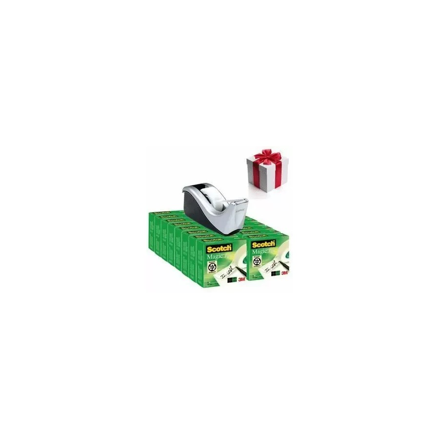 15509-PACK DISPENSADOR PORTARROLLOS C60 NEGRO/PLATA + 16 ROLLOS CINTAS INVISIBLES 19MM X 33M MAGIC810-1933R16C60 SCOTH 7 15509-PACK DISPENSADOR PORTARROLLOS C60 NEGRO/PLATA + 16 ROLLOS CINTAS INVISIBLES 19MM X 33M MAGIC810-1933R16C60 SCOTH 7
