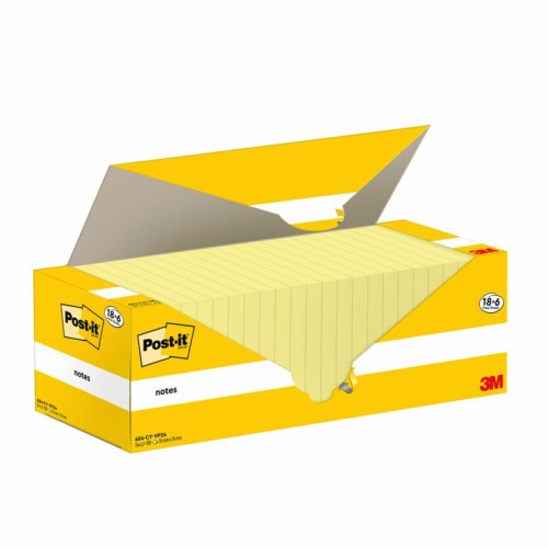 15529-PACK 18+6 BLOCS 100 HOJAS NOTAS ADHESIVAS 76X76MM CANARY YELLOW CAJA CARTON 654-CY-VP24 POST-IT 7100319213