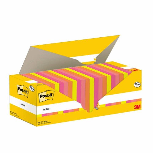 15531-PACK 18+6 BLOCS 100 HOJAS NOTAS ADHESIVAS 76X76MM COLORES SURTIDOS CAJA CARTON 654-COL-VP24 POST-IT 7100317837