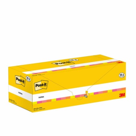 15532-PACK 18+6 BLOCS 100 HOJAS NOTAS ADHESIVAS 76X76MM COLORES SURTIDOS CAJA CARTON 654-COL-VP24 POST-IT 7100317837