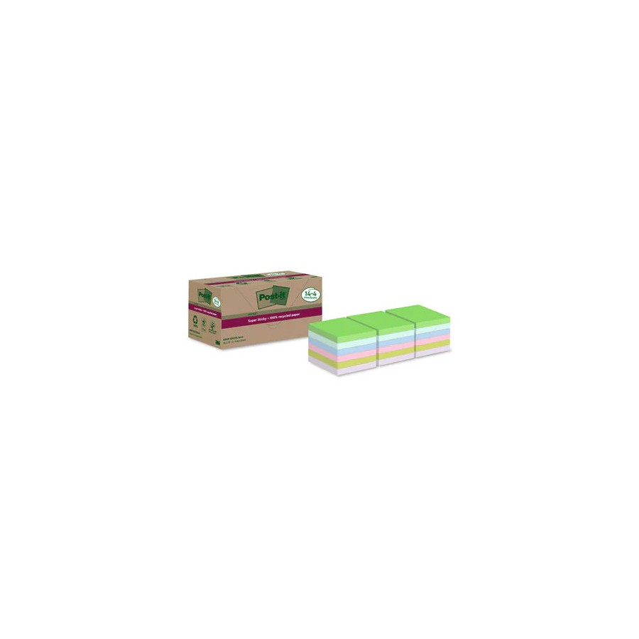 15542-PACK 14+4 BLOCS 90 HOJAS NOTAS RECICLADAS ADHESIVAS 76X76MM SUPER STICKY COLORES SURTIDOS 654 RSSCOL14+4 POST-IT 7 15542-PACK 14+4 BLOCS 90 HOJAS NOTAS RECICLADAS ADHESIVAS 76X76MM SUPER STICKY COLORES SURTIDOS 654 RSSCOL14+4 POST-IT 7