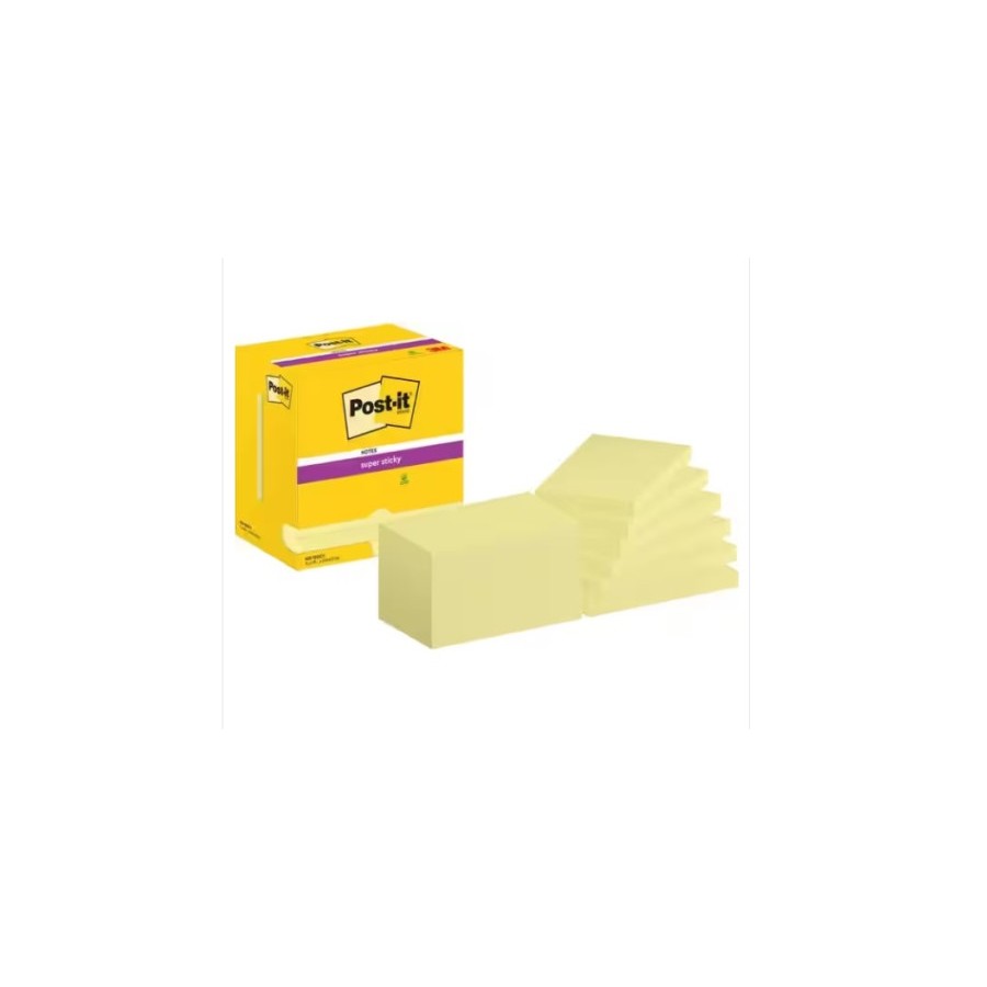 15575-PACK 12 BLOCS 90 HOJAS NOTAS ADHESIVAS 76X127MM SUPER STICKY CANARY YELLOW CAJA CARTON 655-12SSCY-EU POST-IT 71002 15575-PACK 12 BLOCS 90 HOJAS NOTAS ADHESIVAS 76X127MM SUPER STICKY CANARY YELLOW CAJA CARTON 655-12SSCY-EU POST-IT 71002