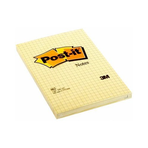 15584-BLOC 100 HOJAS NOTAS GRANDES ADHESIVAS 101X152MM CANARY YELLOW CUADRICULA 662N POST-IT 7100172739