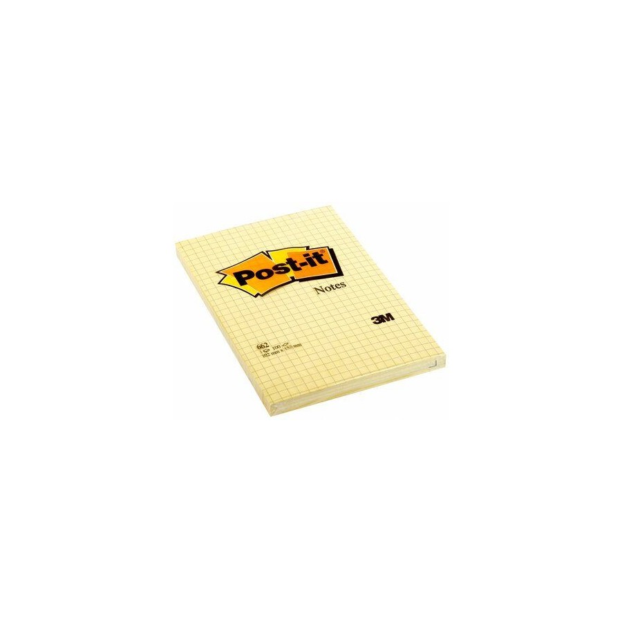 15584-BLOC 100 HOJAS NOTAS GRANDES ADHESIVAS 101X152MM CANARY YELLOW CUADRICULA 662N POST-IT 7100172739 15584-BLOC 100 HOJAS NOTAS GRANDES ADHESIVAS 101X152MM CANARY YELLOW CUADRICULA 662N POST-IT 7100172739