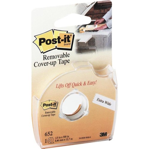 15596-BLISTER CINTA OCULTAR/ETIQUETAR 2 LINEAS 8,42MM X 17,7M CON PORTARROLLO 652-HD POST-IT 7100222075