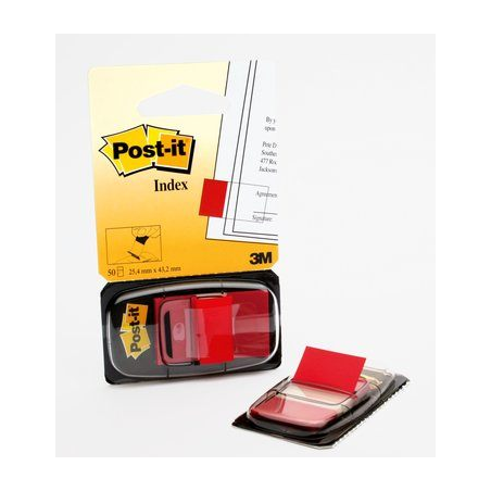 15606-BLISTER DISPENSADOR 50 MARCADORES INDEX ROJO 25,4X43,2MM 680-1 POST-IT 7100089833