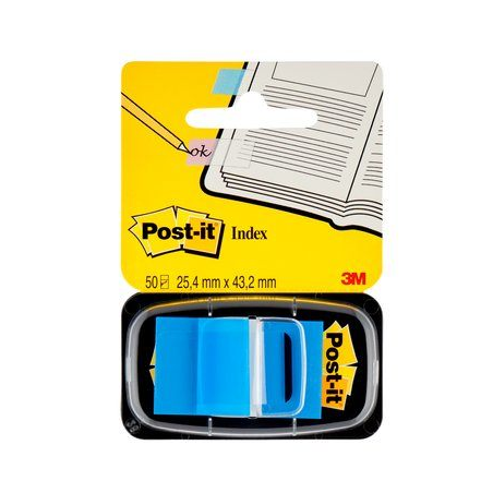 15608-BLISTER DISPENSADOR 50 MARCADORES INDEX AZUL 25,4X43,2MM 680-2 POST-IT 7100089834