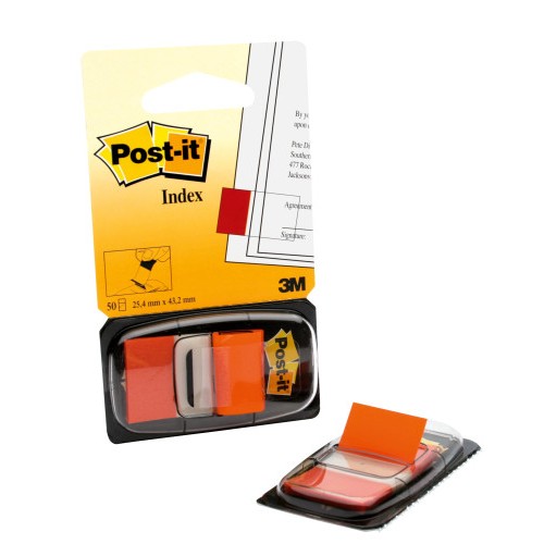 15611-BLISTER DISPENSADOR 50 MARCADORES INDEX NARANJA 25,4X43,2MM 680-4 POST-IT 7000144932