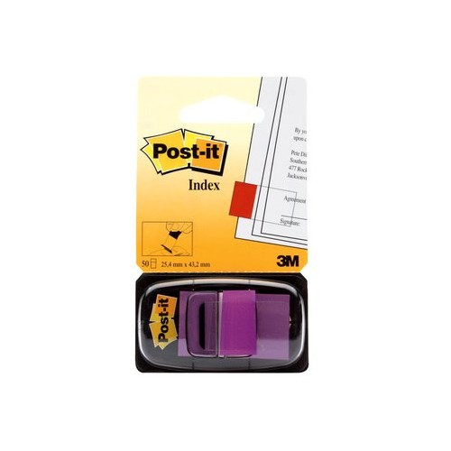 15615-BLISTER DISPENSADOR 50 MARCADORES INDEX VIOLETA 25,4X43,2MM 680-8 POST-IT 7000144933