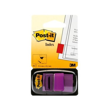 15616-BLISTER DISPENSADOR 50 MARCADORES INDEX VIOLETA 25,4X43,2MM 680-8 POST-IT 7000144933